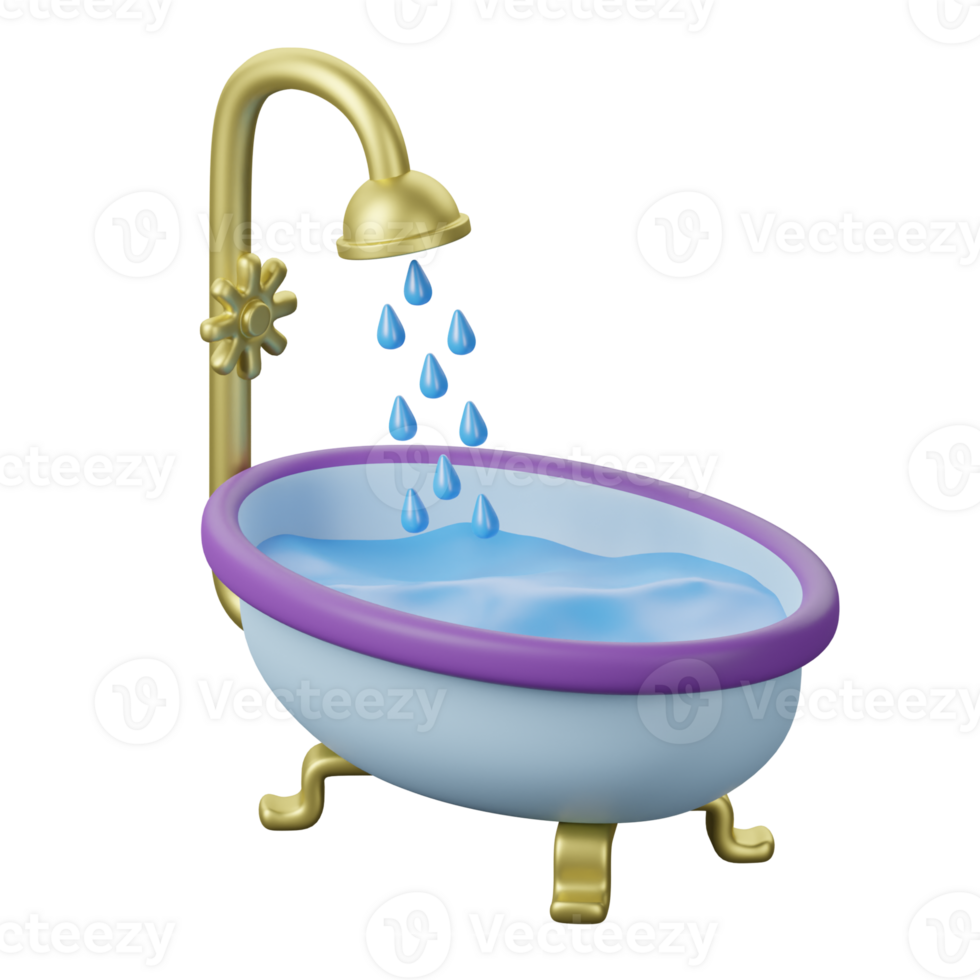 A bathtub with water running out of it png
