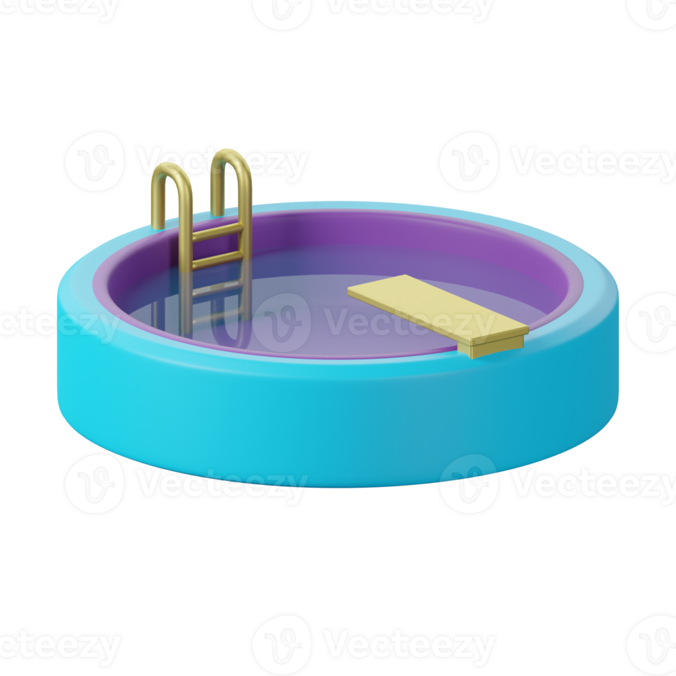 A blue pool with a ladder and a ladder png