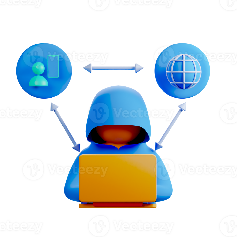 A person wearing a hoodie and holding a laptop png