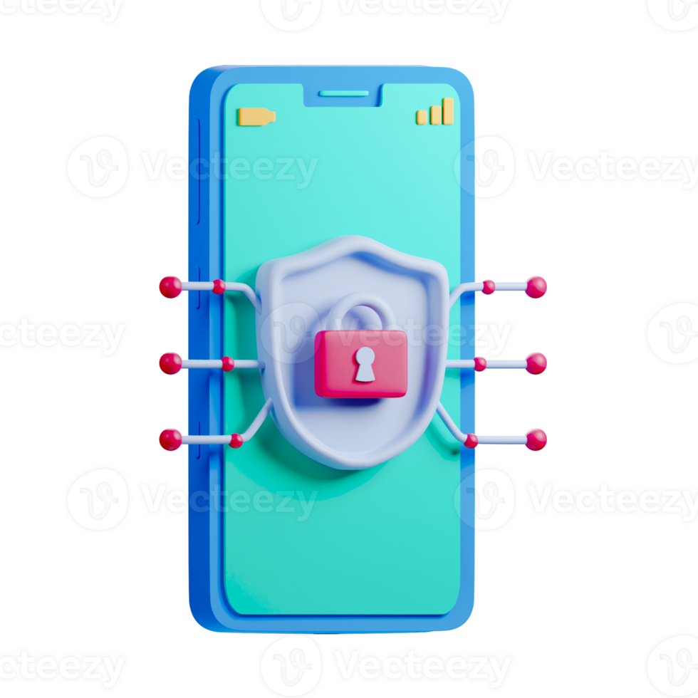 A phone with a padlock on it png