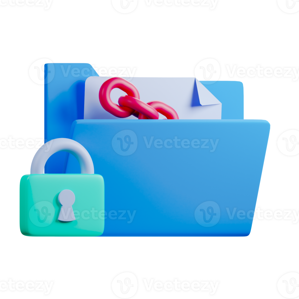 A folder with a padlock and a chain png