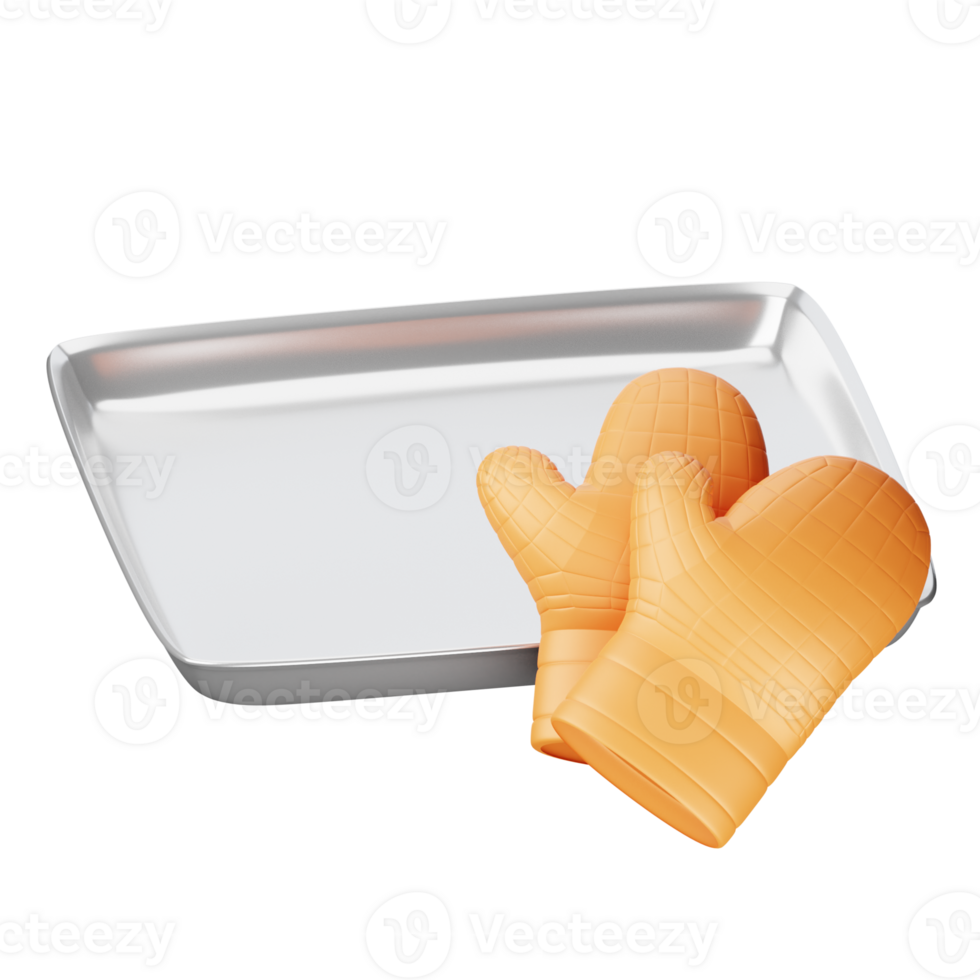 A pair of orange mittens on a tray png