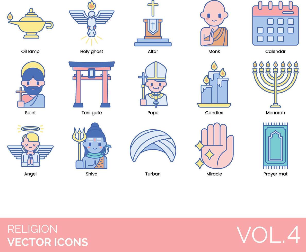 Religion icons set, volume 4, religious icons, icons, icons, icons, icons vector