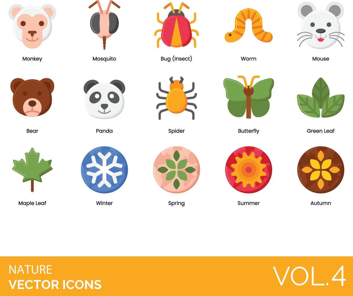 Nature icons set, vol 4 vector