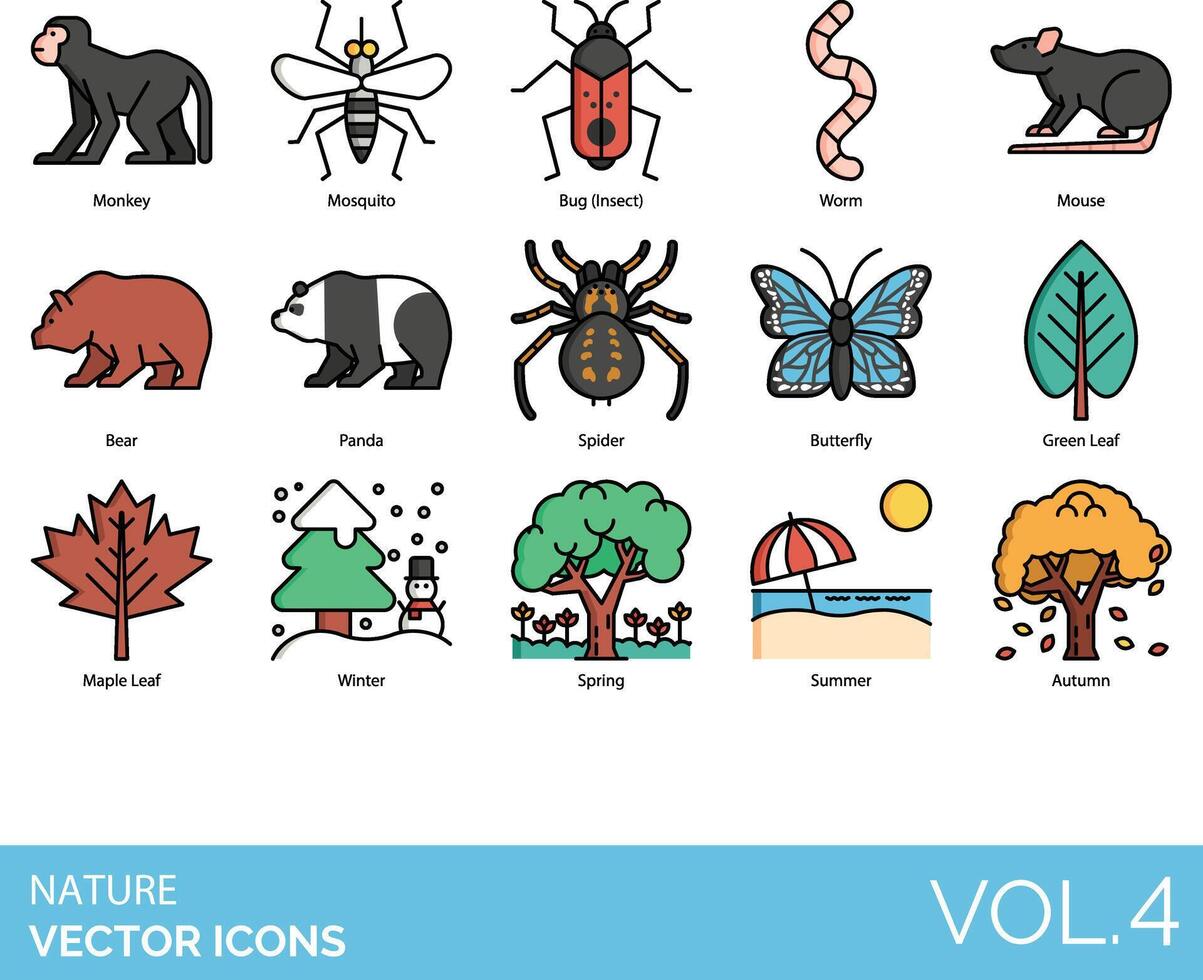 Nature icons set, illustration, illustration, illustration, illustration, illustration vector