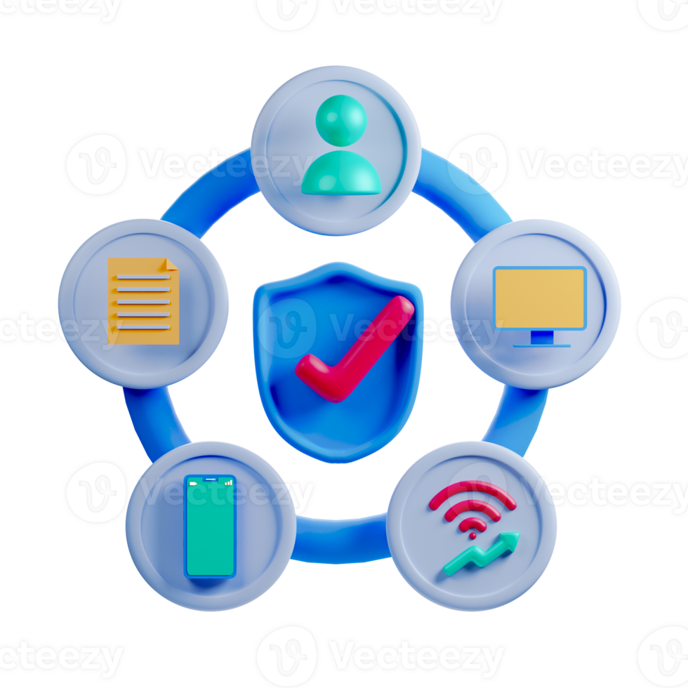 A circle with icons of various devices and services png