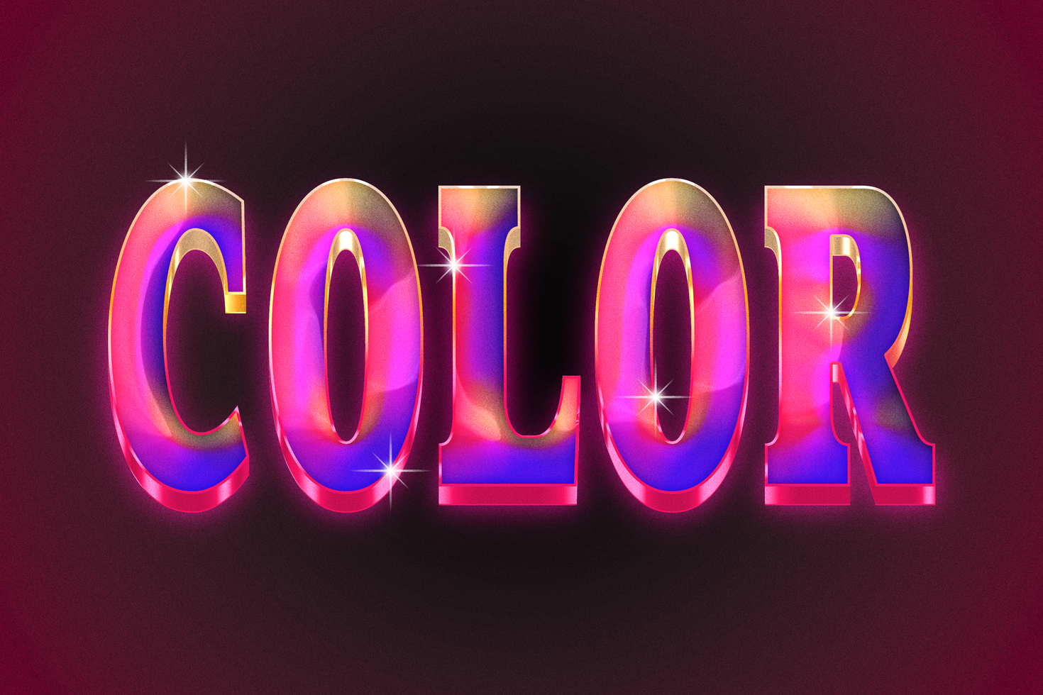 Glossy Chrome Color Text Effect psd