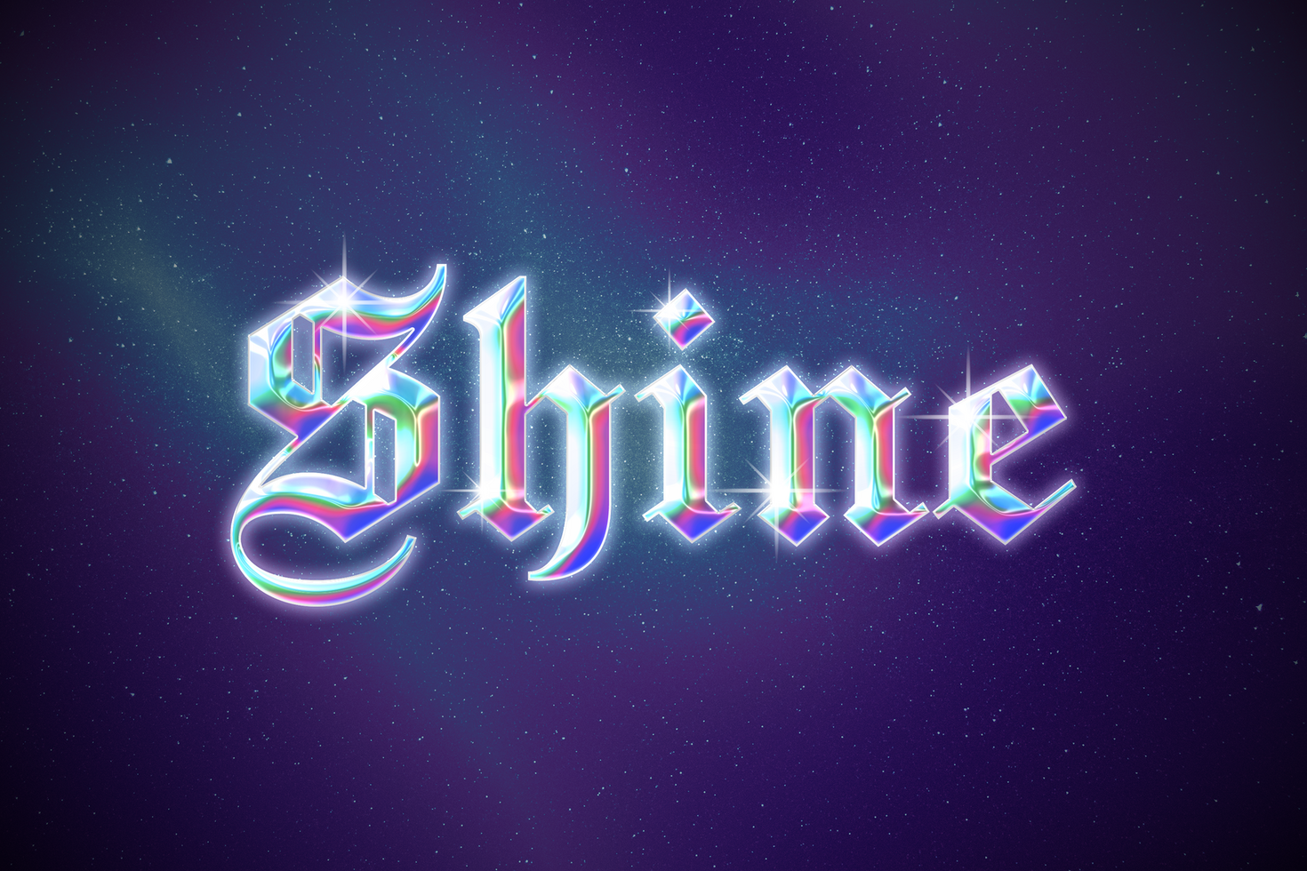 Holographic Text Effect psd