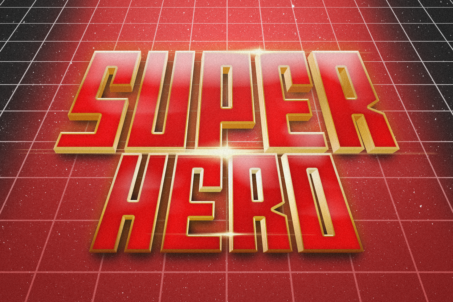 Super Hero 3D Text Effect psd