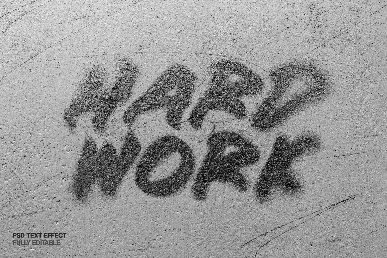 Hard Work Grunge Text Effect psd
