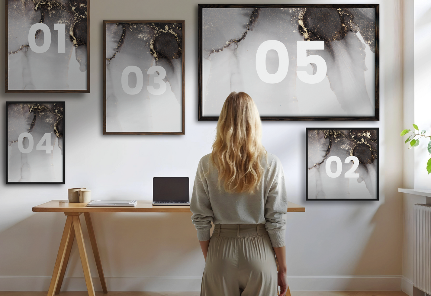 Canvas and Poster Frames Mockups Aesthetic psd