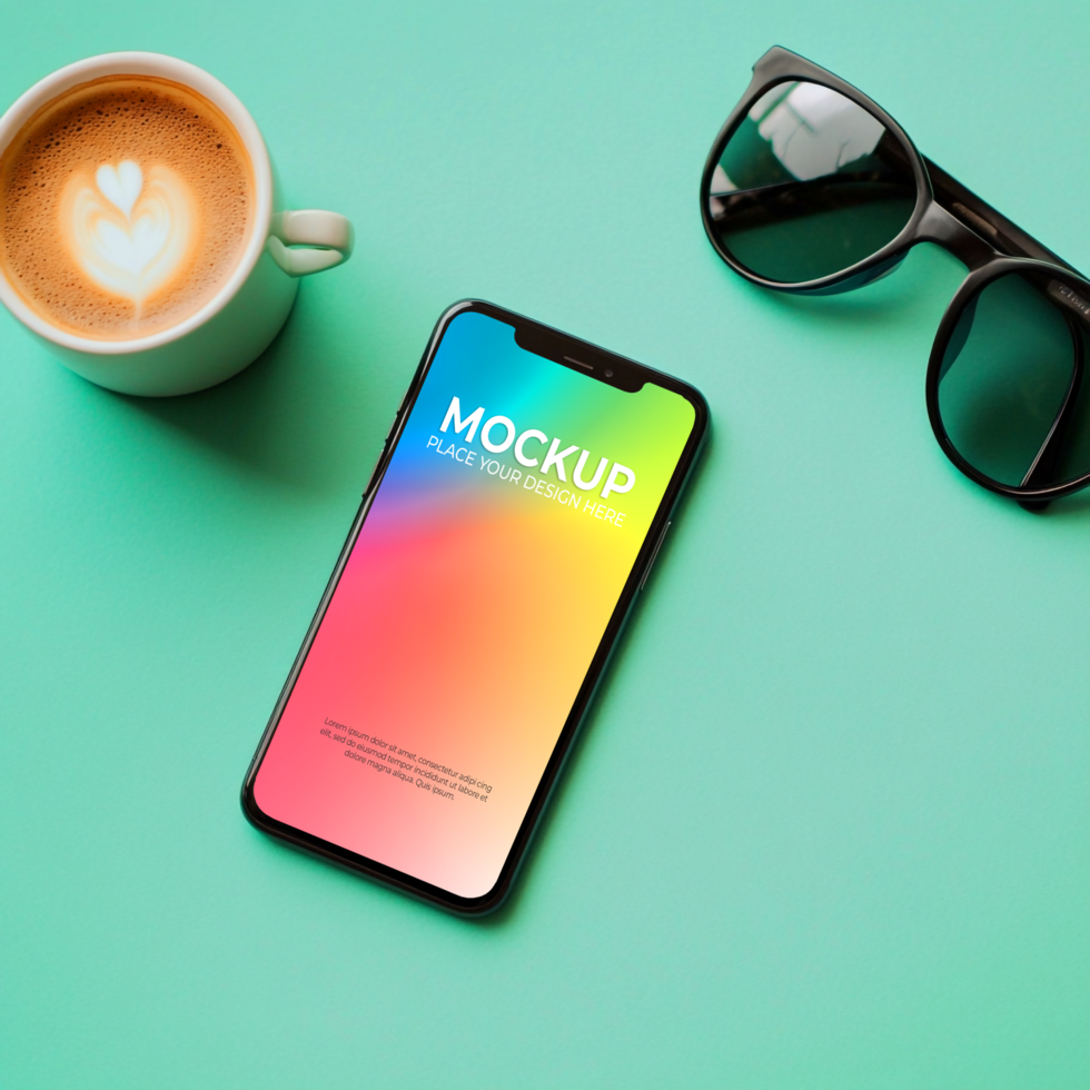 Vibrant Smartphone Wallpaper Summer Vibes on Mint Background psd