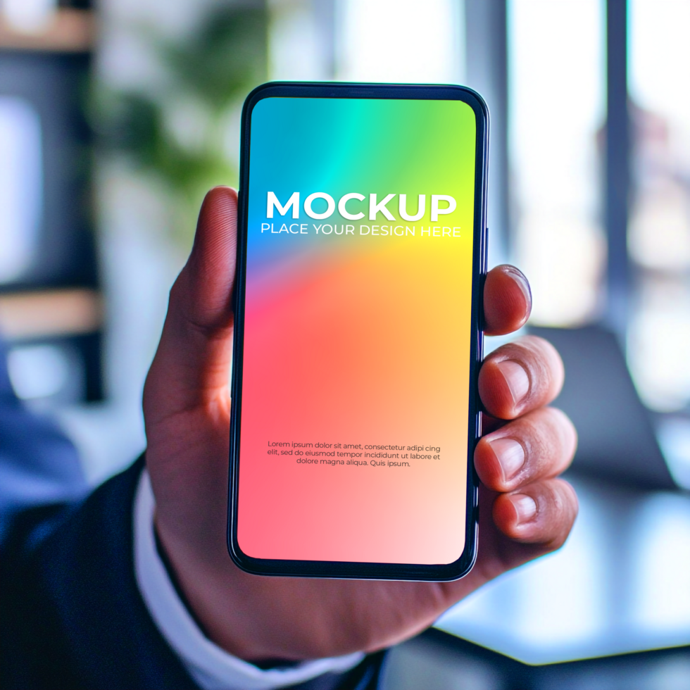 Vibrant Smartphone Mockup Perfect for App Website Displays psd