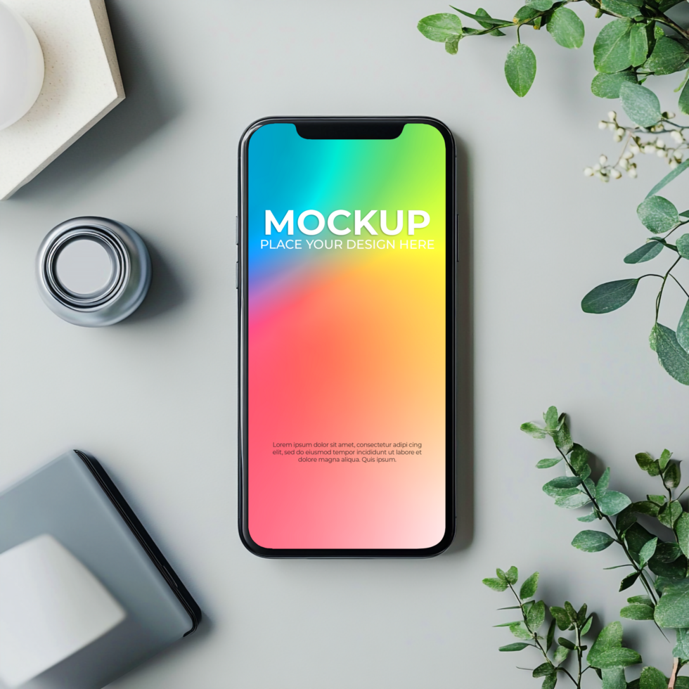 Vibrant Smartphone Mockup Perfect for App Website Presentation psd
