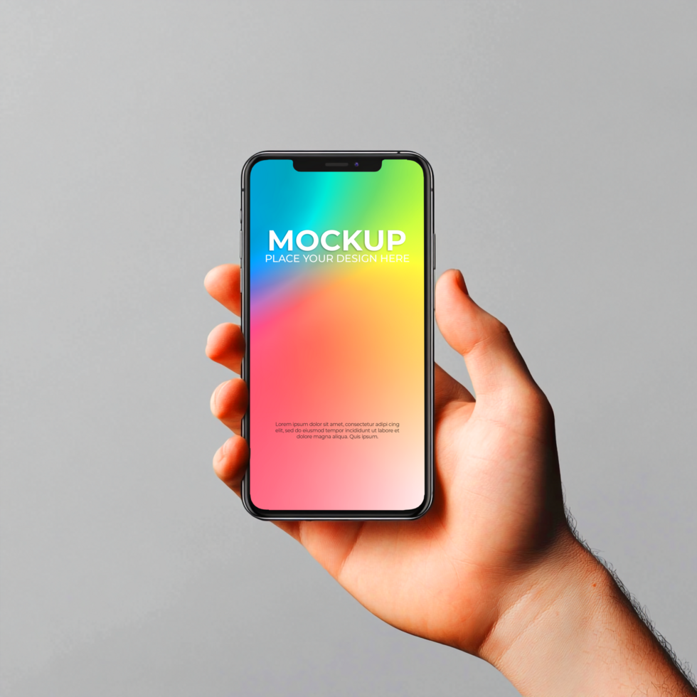 Stunning Smartphone Mockup Vibrant Gradient Display psd