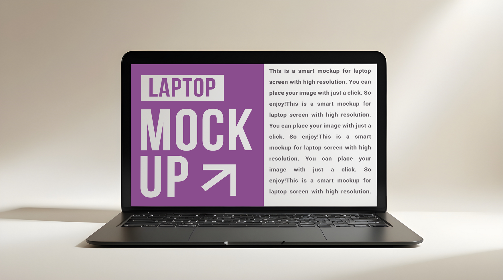 Laptop screen mockup with a simple background psd