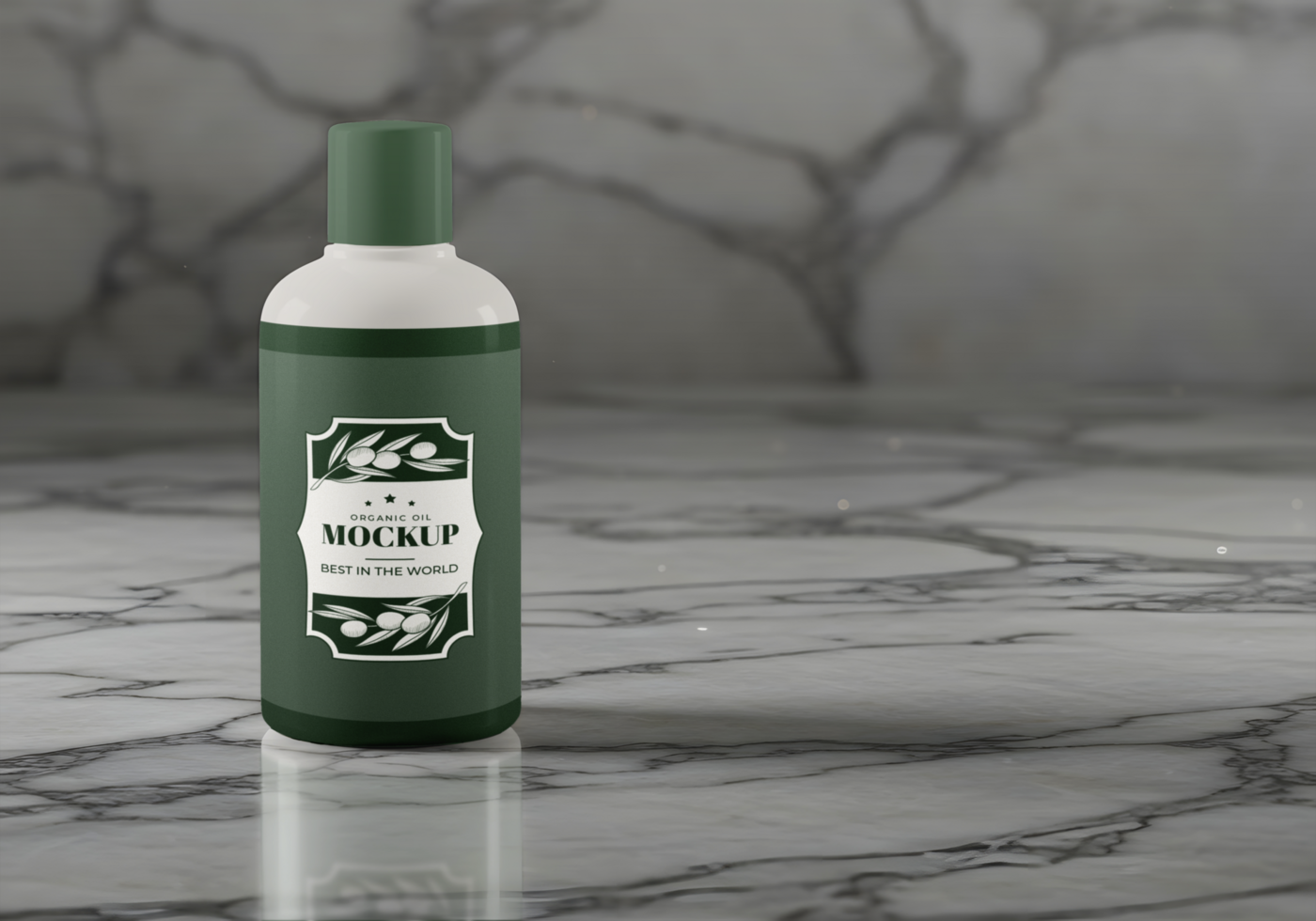 Organic oil mockup best in the world psd