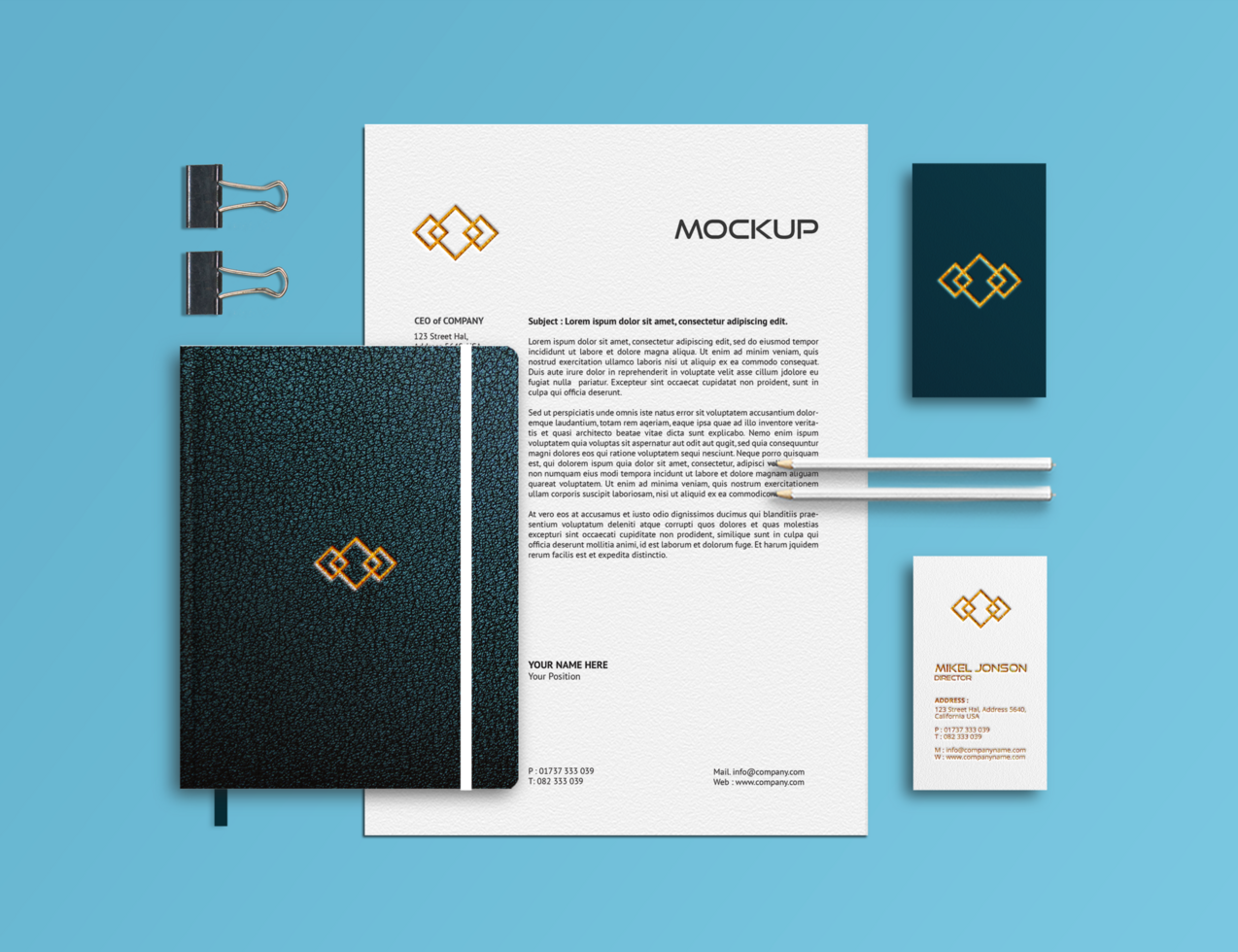 Stationary Mockup Template Notebook psd