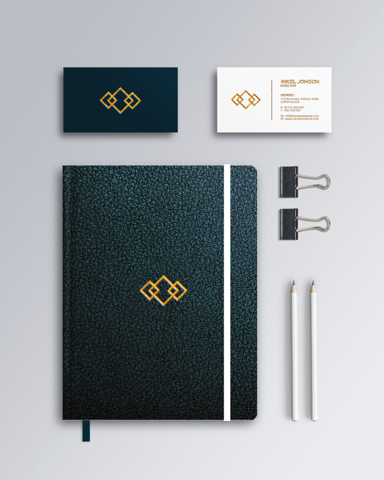 Notebook Stationary Mockup Template psd
