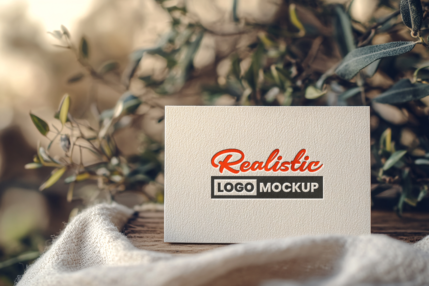 paper card logo mockup psd