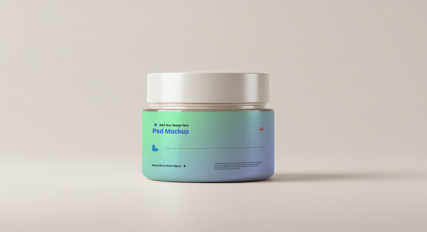Cosmetics Cream Container Mockup for Beauty Product Designs, 4K with Editable Layers psd