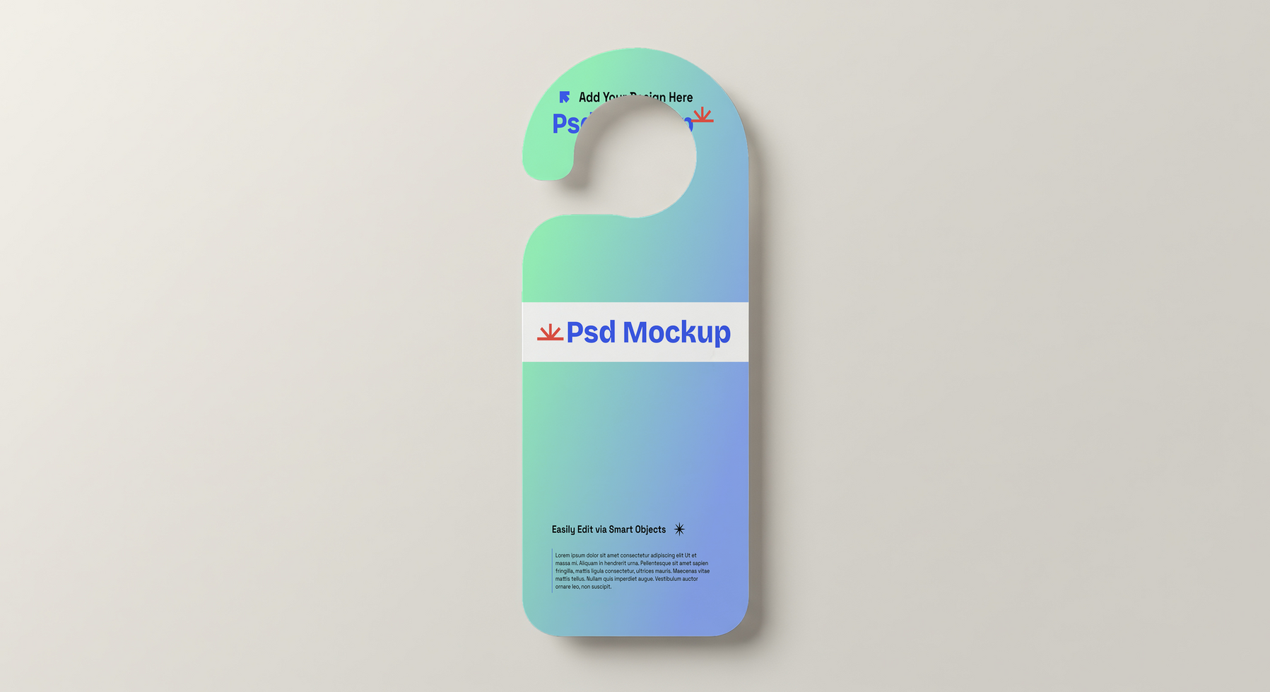 Door Hanger Mockup Ideal for Showcasing Hotel Promotions, 4K with Editable Layers psd