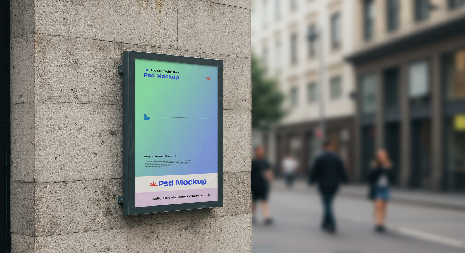 Photorealistic Street Poster Mockup for Professional Presentations, 4K with Editable Layers psd