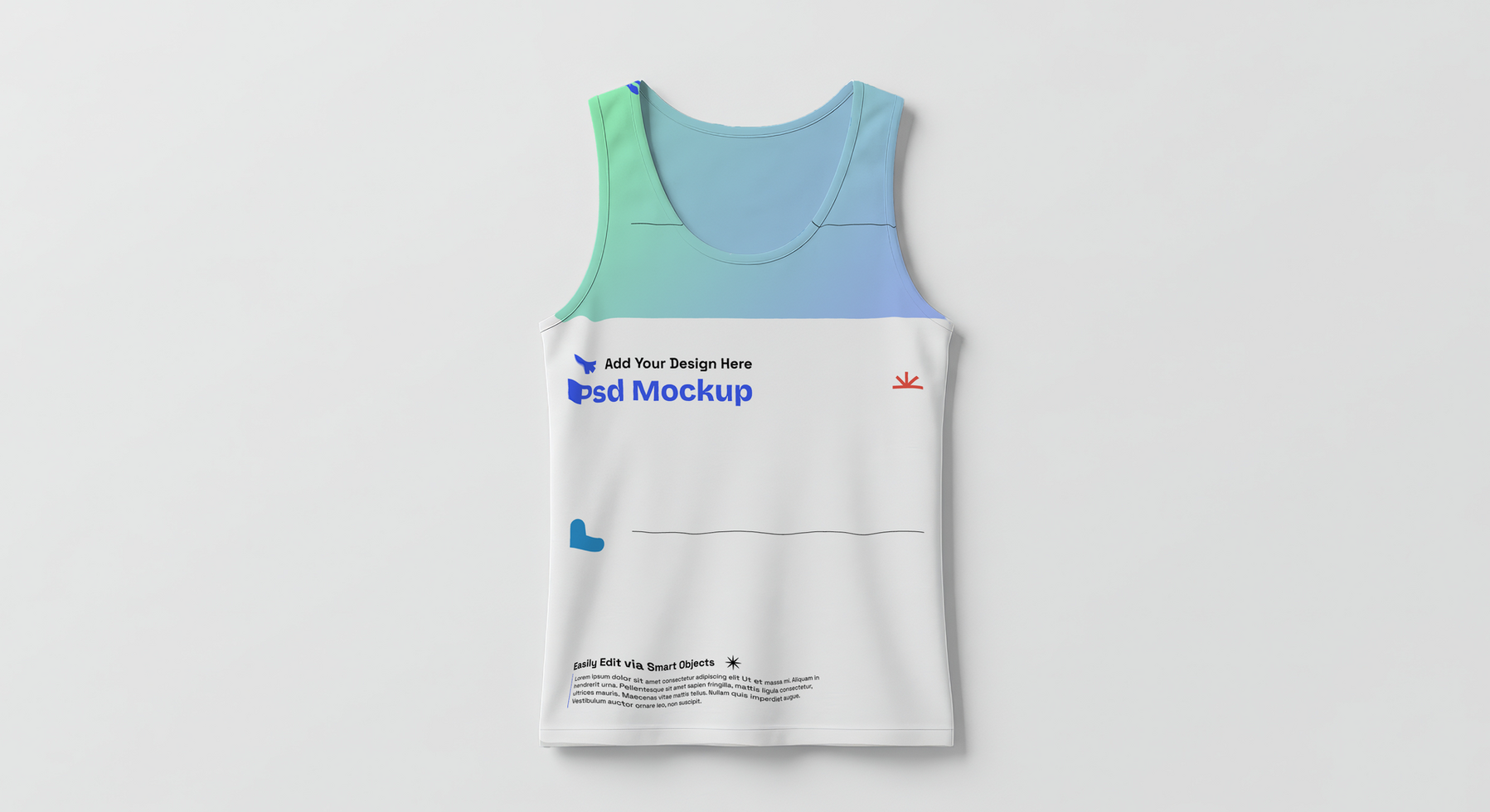 Blank White Tank Top Mockup for Apparel Design Showcases, 4K with Editable Layers psd