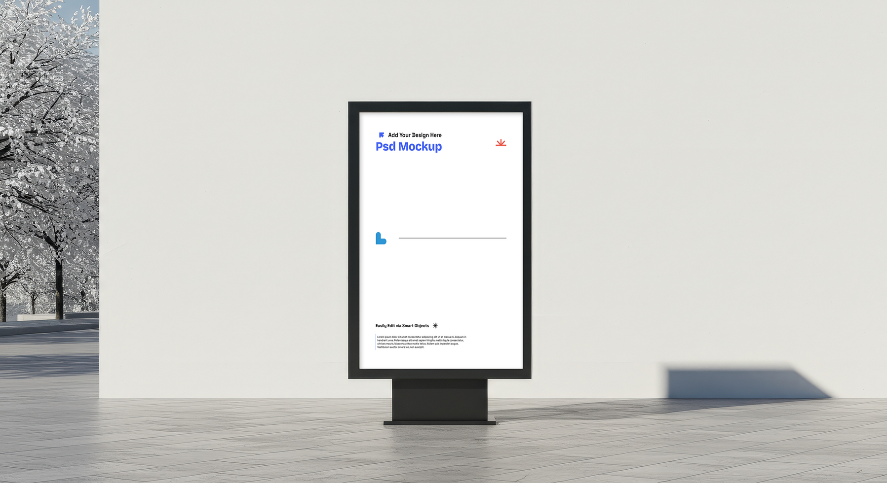 Outdoor Poster Mockup with Modern Minimalism and Art Direction, 4K with Editable Layers psd