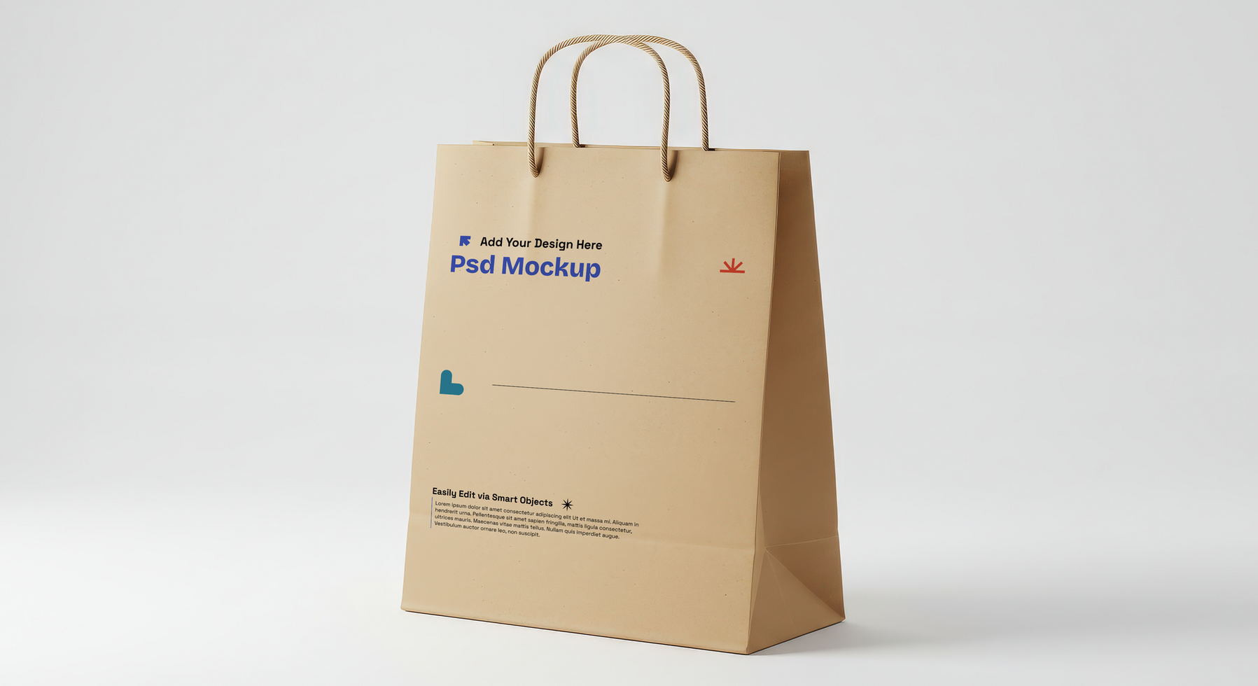 Realistic Paper Bag Mockup for Packaging and Branding Designs, 4K with Editable Layers psd
