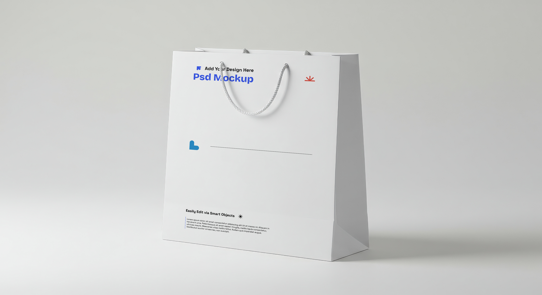 Realistic Shopping Bag Mockup with Branding for Retail Presentations, 4K with Editable Layers psd