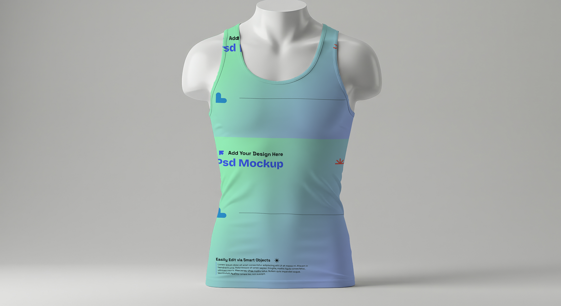 Photorealistic White Tank Top Mockup for Apparel Presentations, 4K with Editable Layers psd