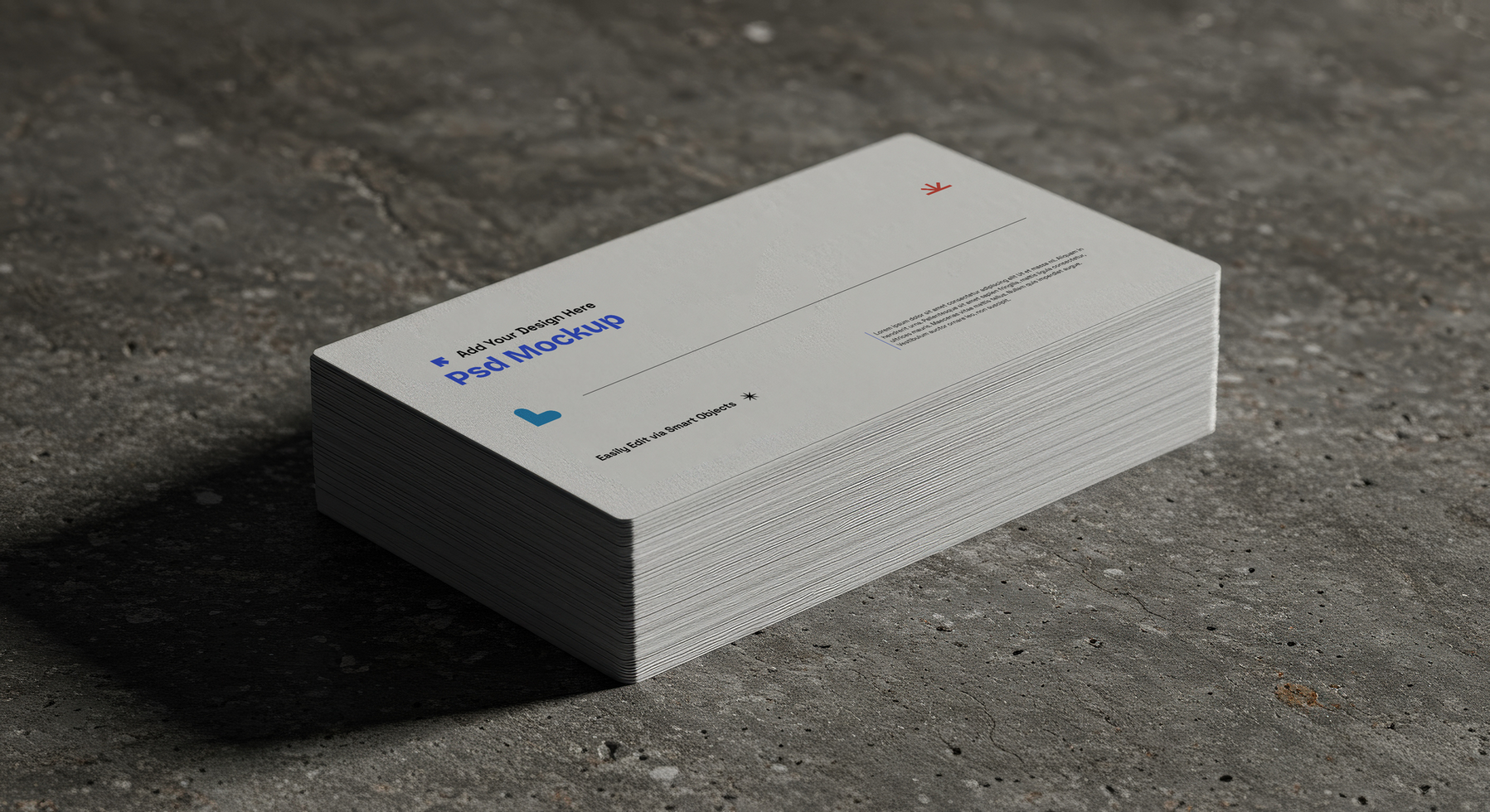 Nordic Minimalist Stacked Business Card Mockup with Industrial Influences, 4K with Editable Layers psd