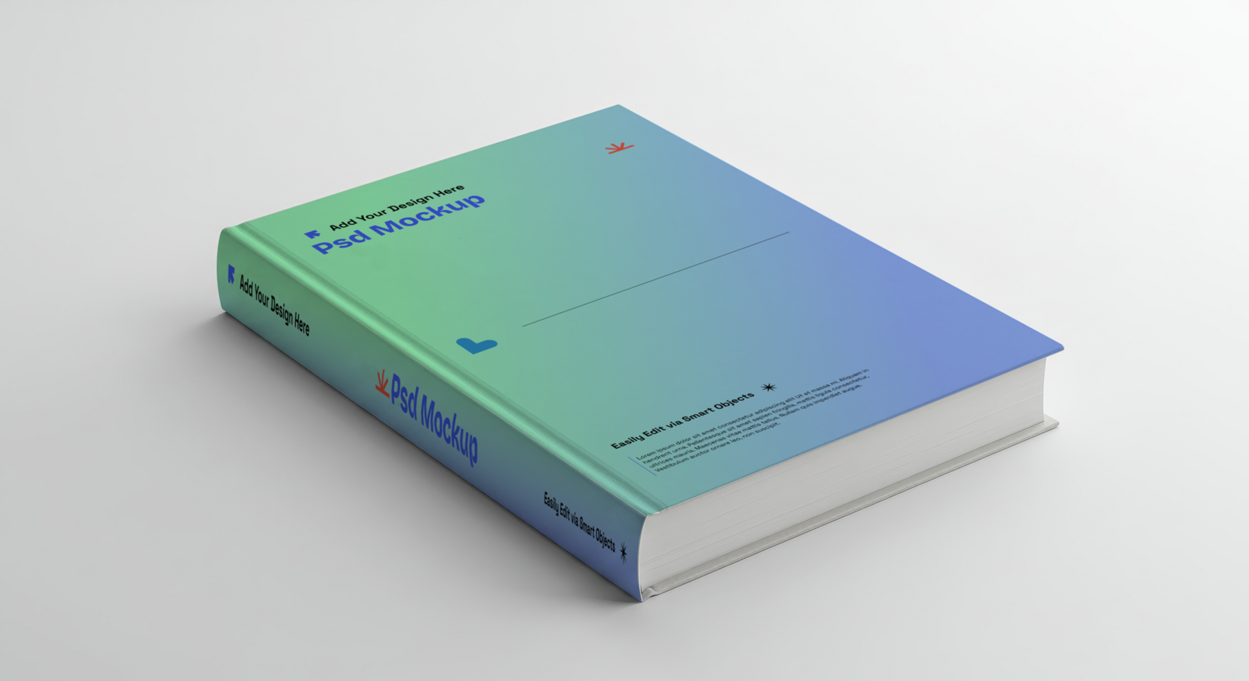 Realistic Thin Hardcover Book Mockup for Book Cover Presentations, 4K with Editable Layers psd