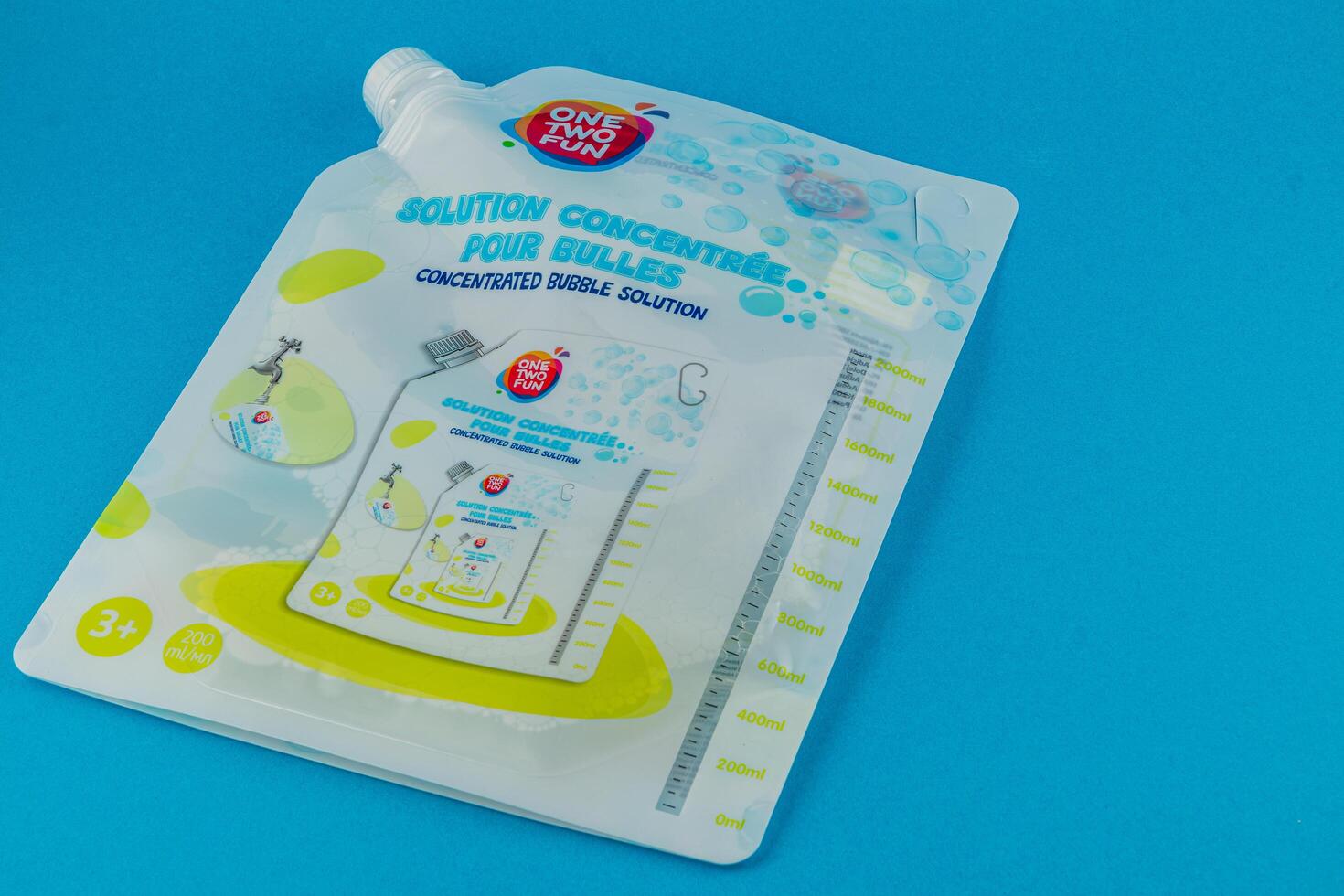 Lviv Ukraine 05.22.25 Bubble solution pouch for fun outdoor activities photo