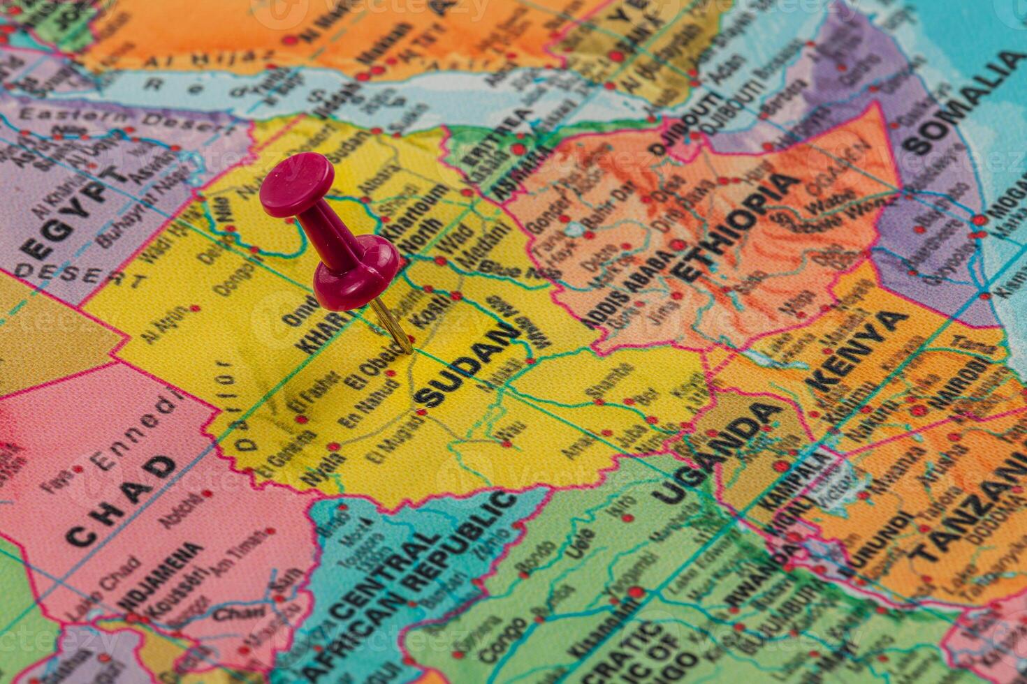 Location marked on a colorful map of Africa with a pin photo
