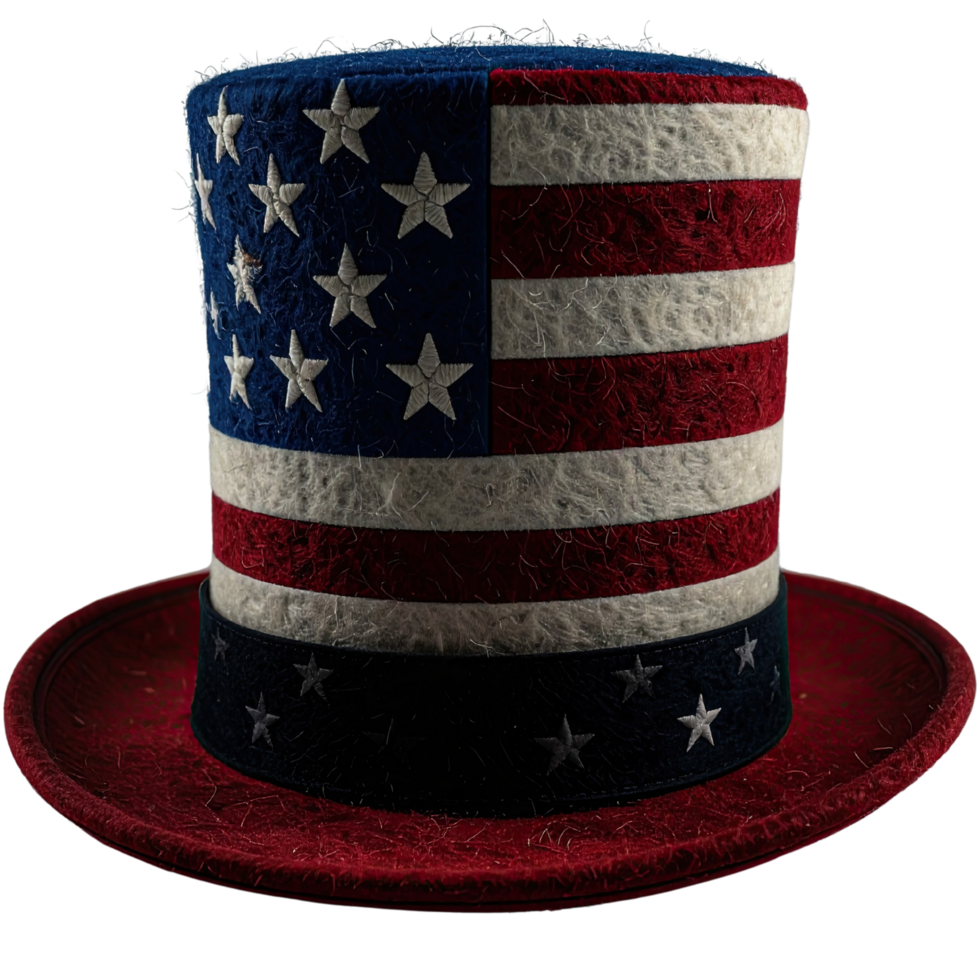American flag hat felt toy Patriotic 4th of July isolated png