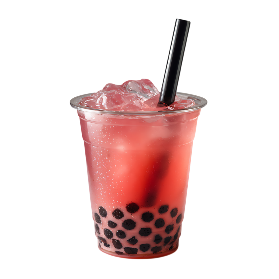 Pink Bubble Tea Recipe Guide against transparent background png