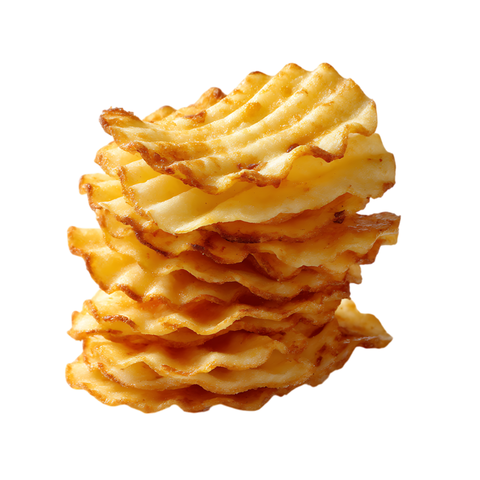 Crispy Waffle Potato Chips against transparent background png