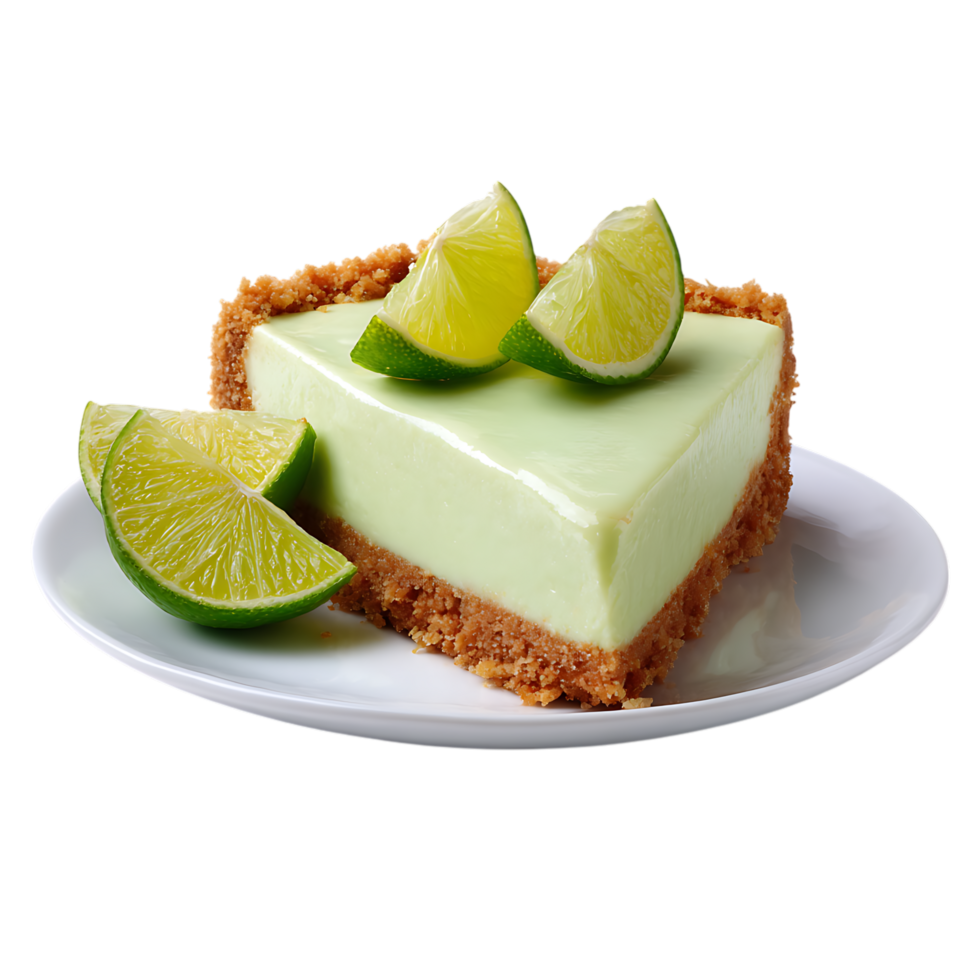 Creamy Key Lime Pie Slice against transparent background png