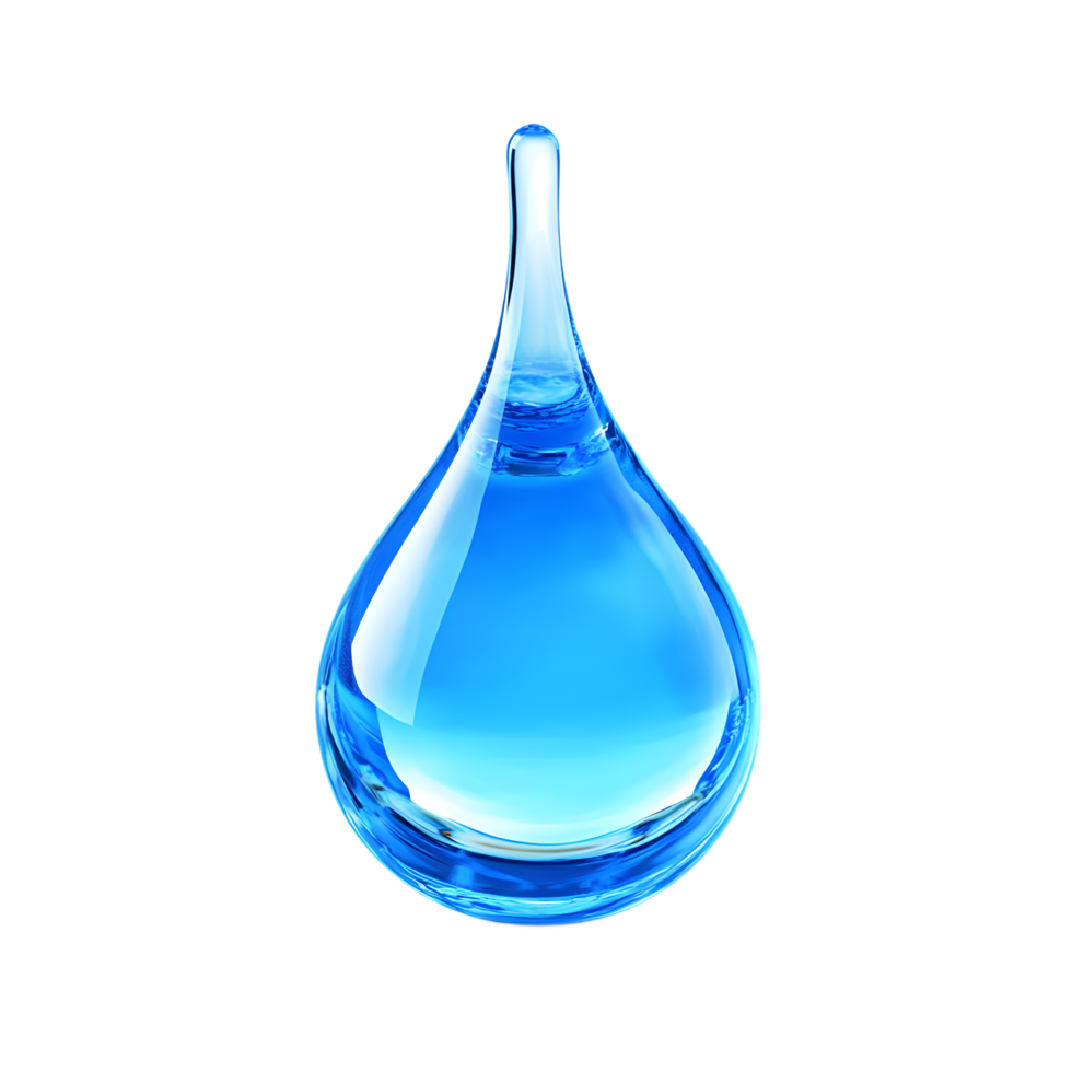A Vibrant Blue Water Droplet Isolated on Transparent png