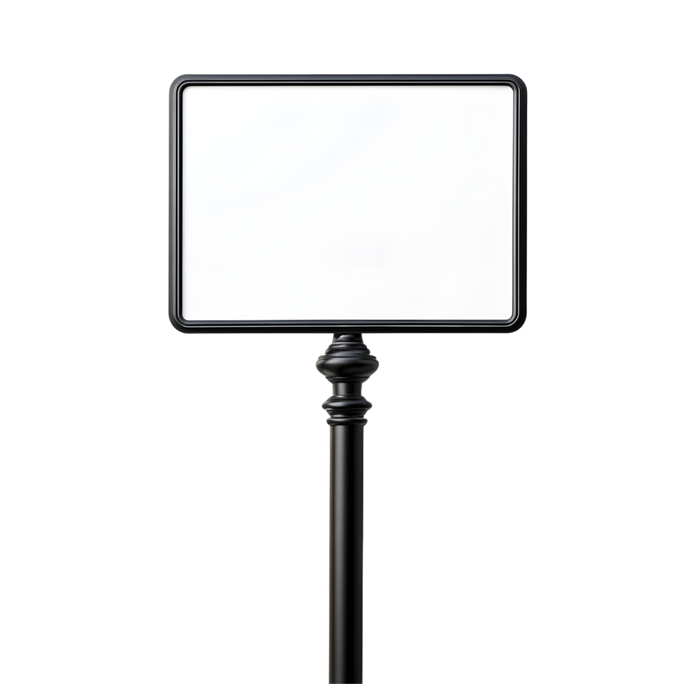 Blank Sign on Transparent Metal Post png