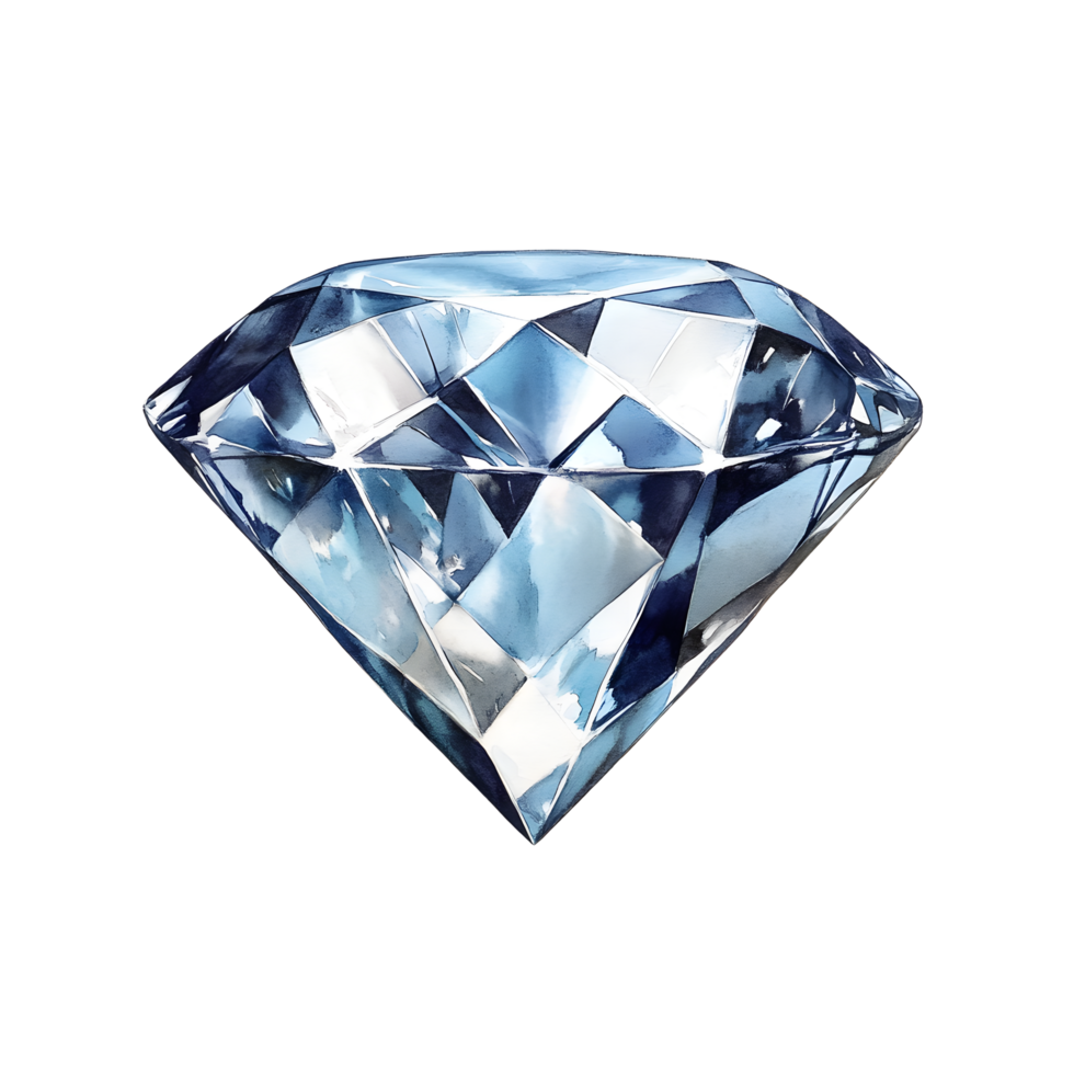 Exquisite Watercolor Diamond Illustration png