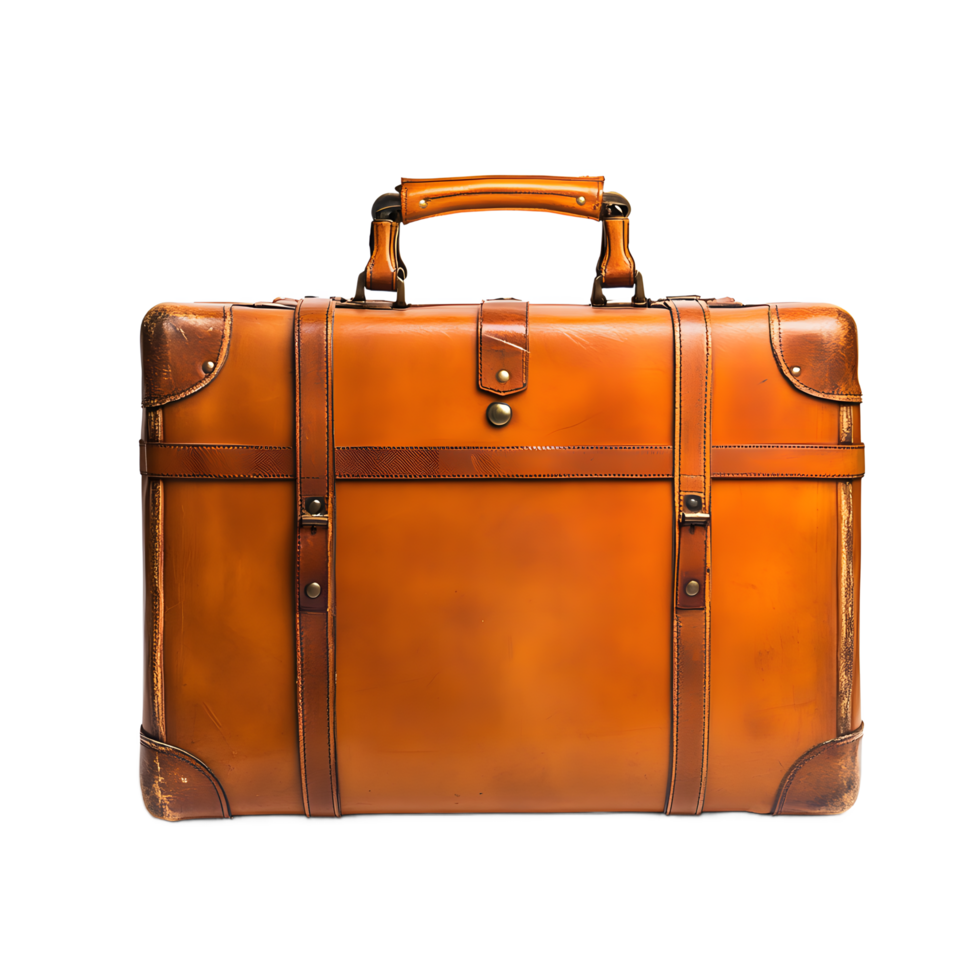 Vintage Leather Suitcase, Perfect for Travel Nostalgia png