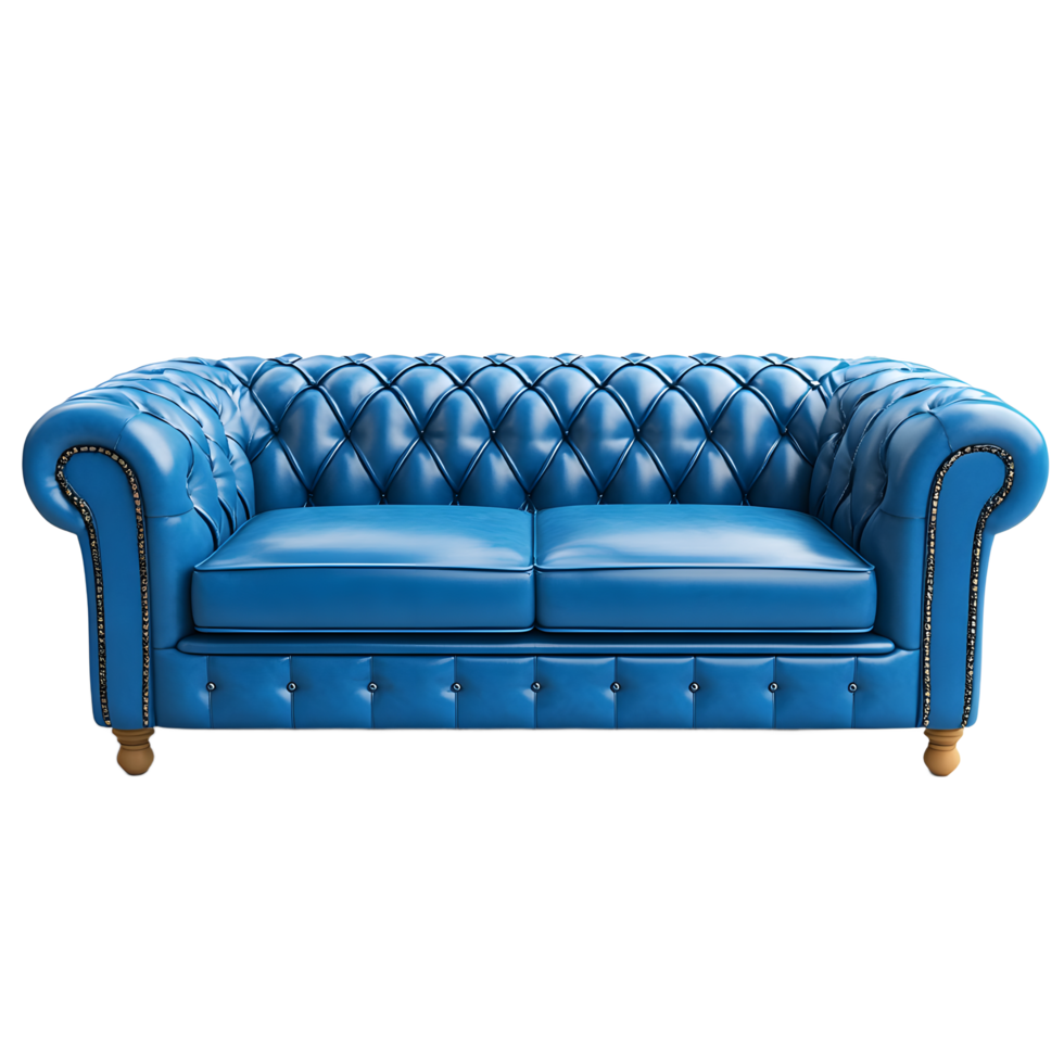 Luxurious Blue Chesterfield Sofa, Perfect for Modern Interiors png