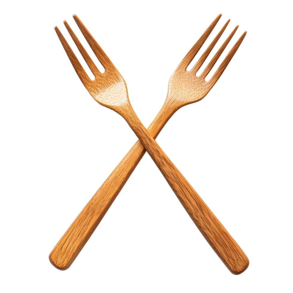 Crossed Wooden Forks, Perfect for Eco-Friendly Dining png
