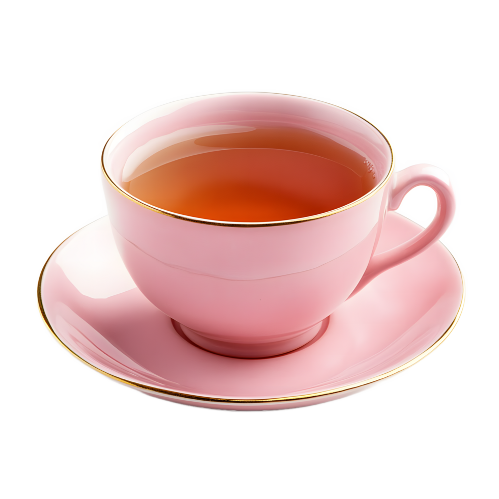 Elegant Pink Teacup and Saucer, Perfect for a Cozy Moment png