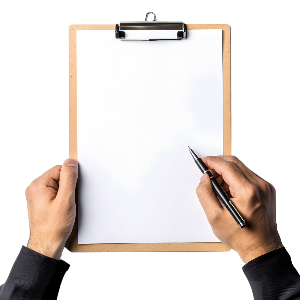 Person Taking Notes on a Clipboard png