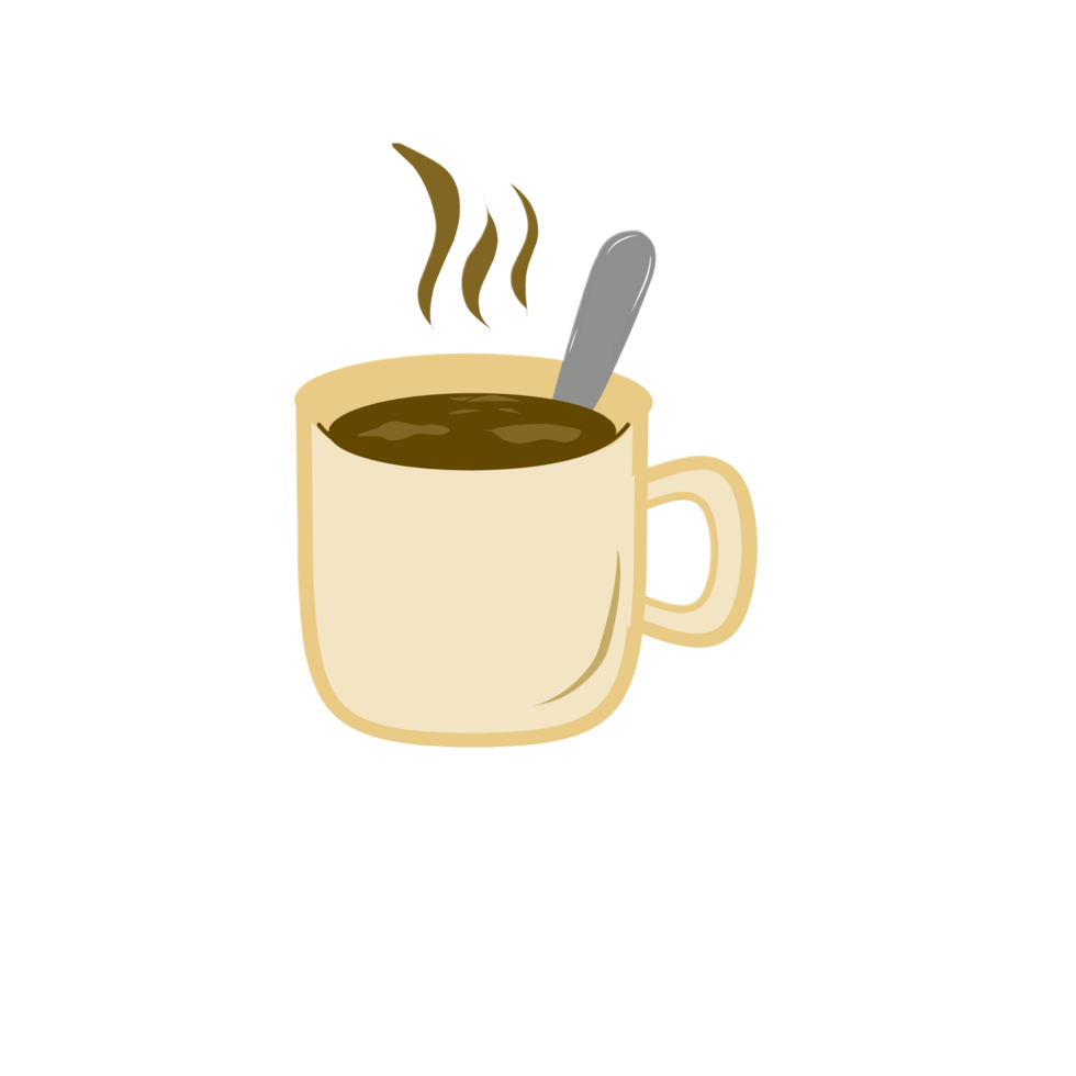 Coffee Animated Mug - Flat design of a coffee cup with steam png
