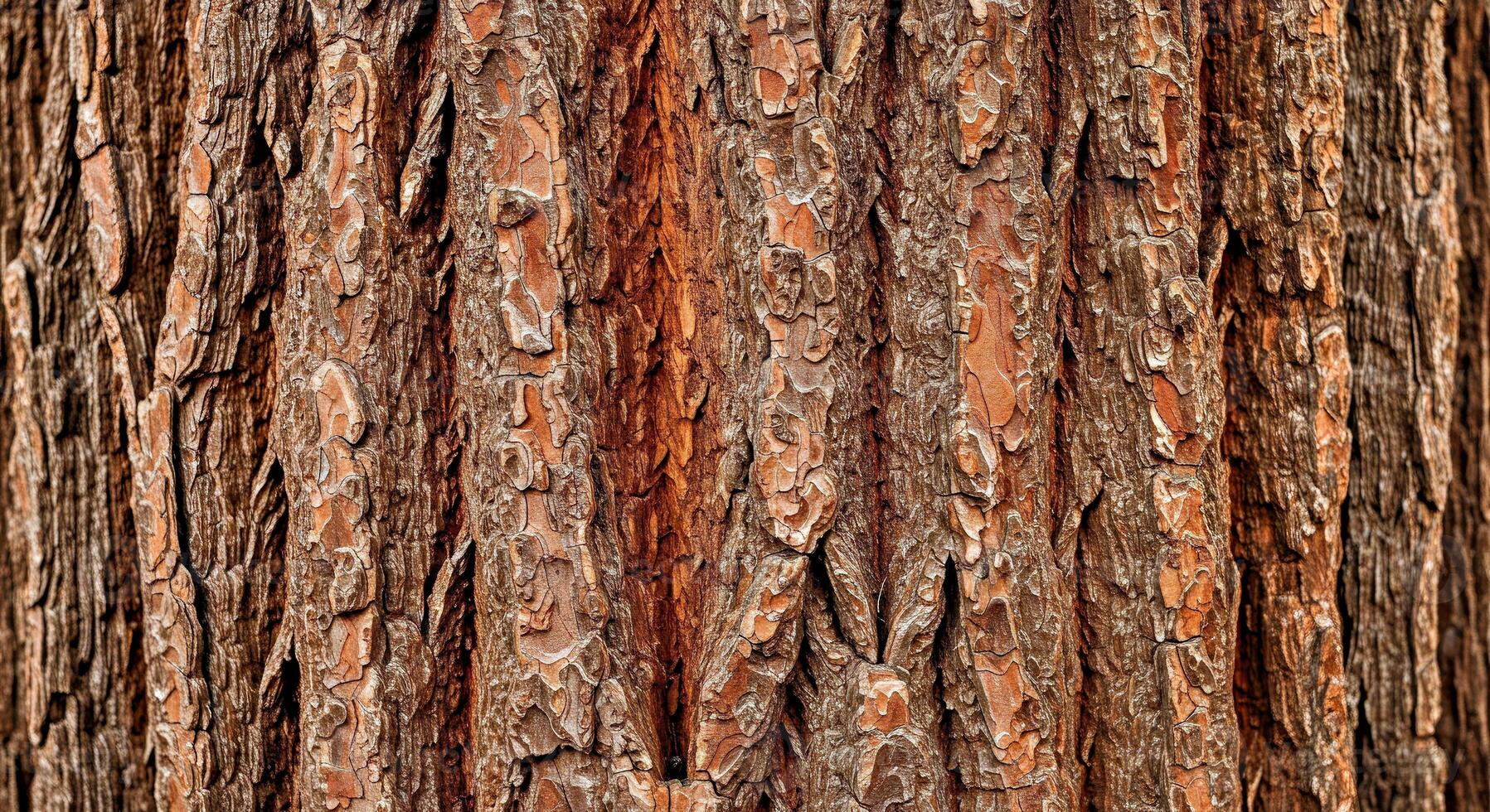 Aged Coarse Tree Bark Texture with Deep Crevices and Natural Wood Patterns photo